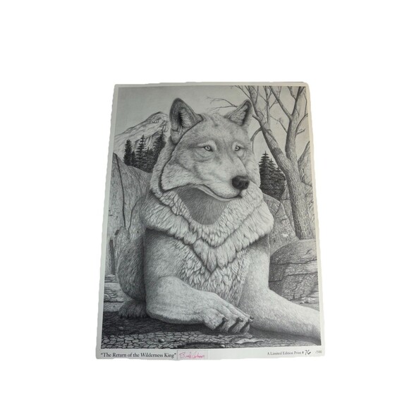 Return Of The Wilderness King Print Brad Johnson Signed - Limited Ed # 76 / 500 - Picture 1 of 3